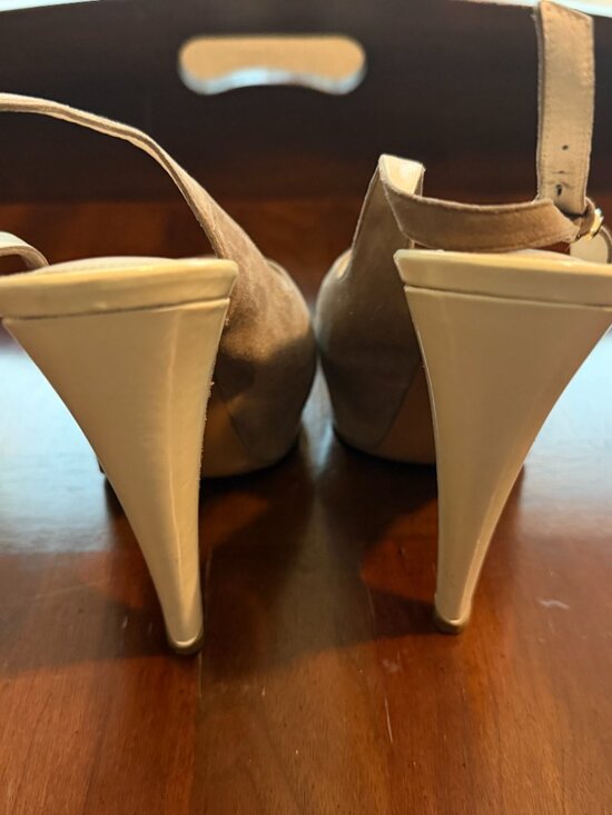 Sergio Rossi Suede Slingback Sandals - White Sandals, Shoes  Sergio Rossi Suede Slingback Sandals